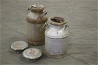 (2) Milk Cans W/ Extra Lids