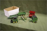Box Of Metal Ertl Farm Toys