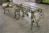 Wrought Iron Frame Bench Approx 4ft x 28" Wrought