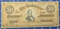 Confederate States of America banknote $50 I am