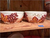 Two grape vine fruit bowls