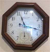 D - STERLING & NOBLE WALL CLOCK W/ TEMPERATURE
