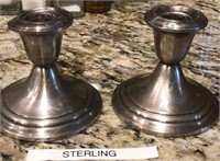 D - PAIR OF STERLING SILVER CANDLE HOLDERS (K82)