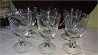 LIBBEY GLASS CO Water Goblet Wheat Stem lot of 6