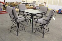 (4) Swivel Stools,  Approx 2ft To Seat w/Cushions