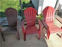 3 Plastic Adirondack Chairs - could use a