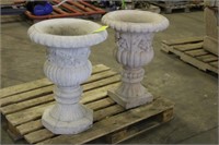 (2) Cement Planters Approx 28"x17"