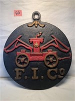 Cast Iron Vintage Fire Co Plaque