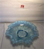 9" Round Opalescent Overlay Glass Candy Dish