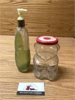 Corn lotion dispenser and craft grape jelly jar