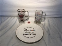 Anniversary Fire Hall Mugs & Plate