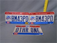 3 Ohio License Plates