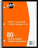 Hilroy 66368 1-Subject Coil Metric Graph Paper Not