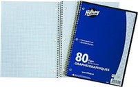 Hilroy 13005 Quad Ruled Notebook, 1 Subject, 3-Hol