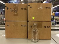 4 boxes new 12oz clear glass bottles