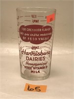 Vintage Harrisburg Dairies Glass Measuring Glass