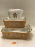 Vintage Pyrex Butterfly Gold Refrigerator Dishes