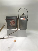 Vintage Bait Bucket and Antique Tin Milk Can