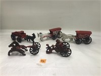 Vintage Style Cast Iron Horse and Carriages