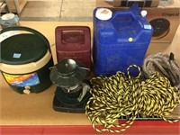 Camping Items - Water Jug, Lantern, Rope and more