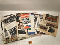 Lot of Vintage Magazine Pages of Vintage Cars
