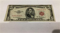 1953A $5 red seal