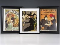 3 FRENCH VINTAGE REPRODUCTION POSTERS