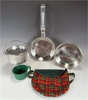 VINTAGE GIRL SCOUT CANTEEN IN PLAID COVER