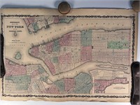 ANTIQUE JOHNSONS MAP OF NEW YORK & ADJACENT CITIES
