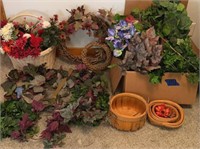 Grape garlands/wreathes, vine foliage, baskets