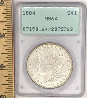 Graded 1884 Morgan Dollar