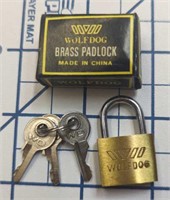 Wolfdog brass padlock