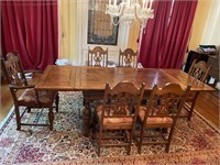 FUEDEL OAK DINING ROOM TABLE 60" X 38" WITH 2 -