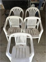 5 NON MATCHING PATIO CHAIRS