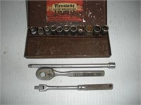 Vintage FIRESTONE 1/4 Inch SAE Socket Set