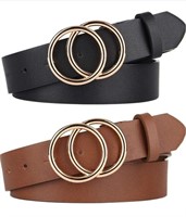 Pack 2 Women Belts for Jeans with Fashion