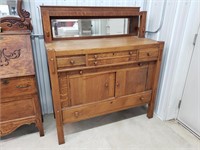 Antique Oak Buffet Cabinet