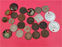 Misc Old Foreign Coins & Tokens
