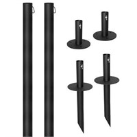 Bistro String Light Poles, 2-Pack in Black