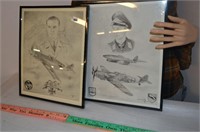 signed military pencil drawings L.Ortega