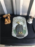 Porcelin Eagle Trinkets and Welcome Sign