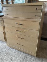 Blonde wood dresser mid century modern