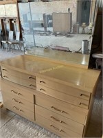 Dresser with mirror mid century modern style.