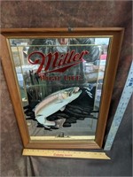 Miller High Life Trout Framed Beer Mirror