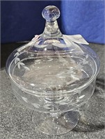 Princess House Candy Dish Etched w/ Lid Heritage
