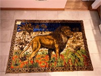 Lion tapestry. Korean conflict.