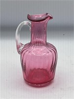 FENTON cranberry Glass Vintage small pitcher