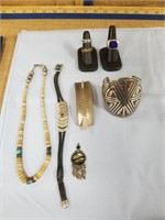 VINTAGE NECKLACE, RINGS, BRACELET, AND OTHERS