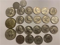 Quarters & (3) 1968 halves