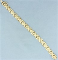 French Fleur De Lis Design Bracelet in 14k Yellow